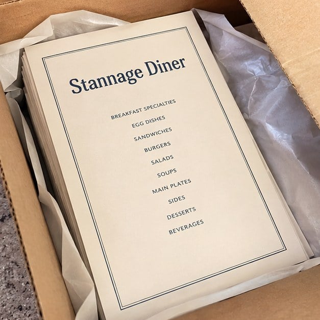 Custom restaurant menus — customer photo