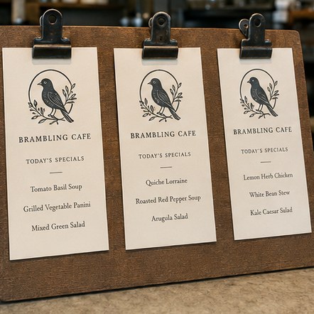 Customized restaurant menus for bars and cocktail rooms