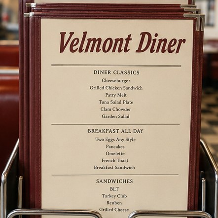 Customized restaurant menus for restaurants and bistros